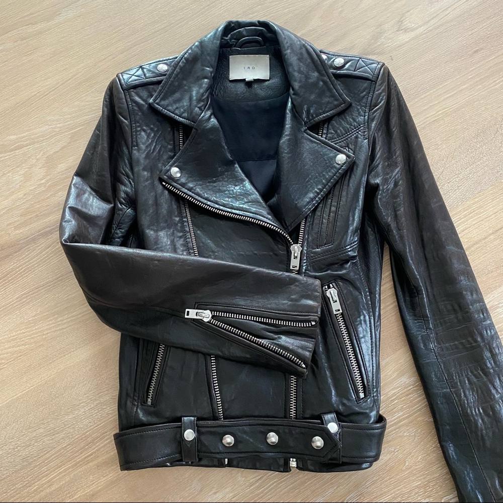 IRO black leather motorcycle jacket
